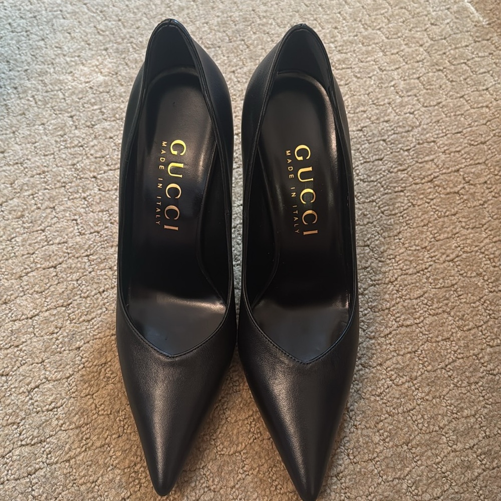 GUCCI Napa Charlotte Pumps 40 Black - Picture 2 of 5